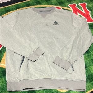 Burton Sweatshirt Mens XL Gray Dryride Snowboard Spellout Logo Pullover Sweater